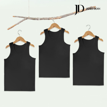 제임스딘 주니어 스판 블랙 런닝 3매 주니어 신축성 학생 런닝 제임스딘