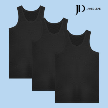 제임스딘 주니어 쿨메쉬 블랙 런닝 3매 주니어 쿨소재 학생 런닝 제임스딘