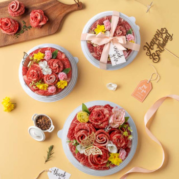 [전남 한우] 1등급이상 한우(암소) 수제 꽃 케이크 (1호 700g / 2호 1kg)