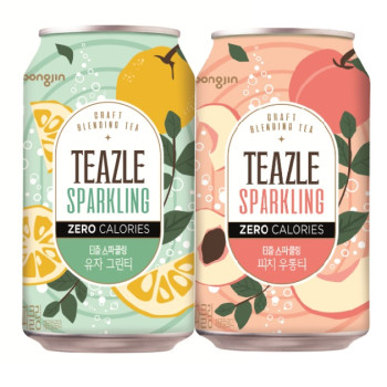 [웅진] 티즐 스파클링 340ml (유자/피치) x 24캔