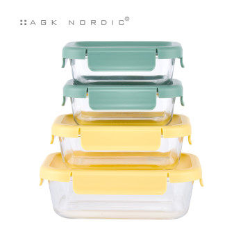 [AGK] 에어락 밀폐찬통 직사각 4조8P