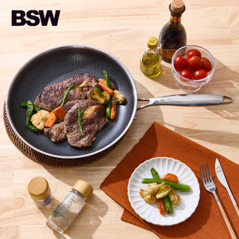 [BSW] IH 헥사곤 프리미엄 통3중 스테인리스 프라이팬 28cm