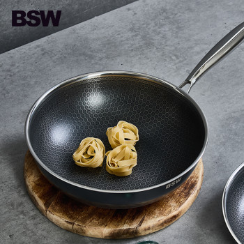 [BSW] IH 헥사곤 프리미엄 통3중 스테인리스 궁중팬 28cm