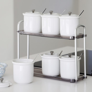 [벨리벤] 모던화이트 도자기 양념통 6P