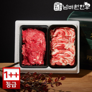 [넘버원한우] 한우 1++(9)등급 차돌박이300g+불고기400g