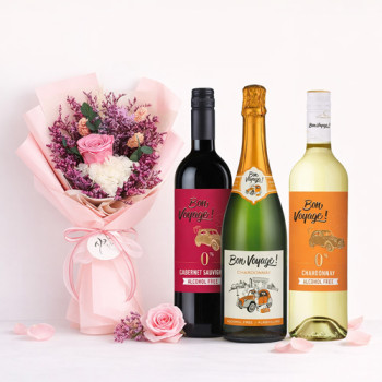 [플라워&와인] 프리저브드 장미꽃+레드/화이트/스파클링 와인 6종 택1