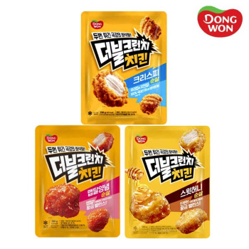[동원] 더블크런치 크리스피 순살치킨 350g 1개 + 맵달양념 순살치킨 380g 1개 + 스윗허니 순살치킨 380g