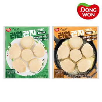 [동원] 리얼 관자 크랩스 오리지널 72g 2개 + 리얼 관자 크랩스 버터 72g 2개