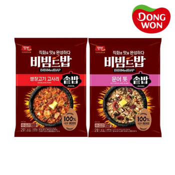 [동원] 비빔드밥 쌈장고기 고사리 솥밥 420g 2개 + 비빔드밥 문어톳솥밥 420g 1개