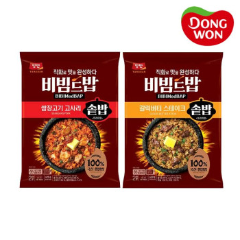 [동원] 비빔드밥 쌈장고기 고사리 솥밥 420g 2개 + 비빔드밥 갈릭버터 스테이크 솥밥 420g 1개