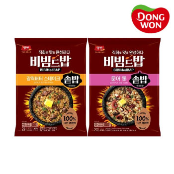 [동원] 비빔드밥 갈릭버터 스테이크 솥밥 420g 2개 + 비빔드밥 문어톳솥밥 420g 1개