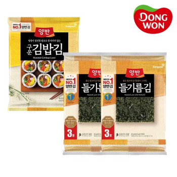 [동원] 들기름김 (5매) 6봉 (3*2) + 구운김밥김 22g (10매) 1봉