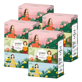 한예지 캐릭터 미용티슈 200매 3입 x 4팩
