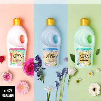 아우라 고농축섬유유연제 용기 1L 스모키머스크/윌유메리미/홀리데이판타지 [2+2 4개묶음]