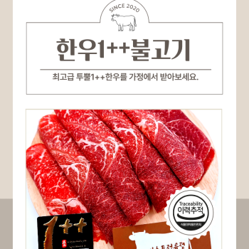 [딱! 7일 특가] [수원베스트정육점] 한우1++불고기 (냉동) 600g
