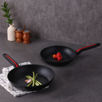 [쿠안] 레이디블랙 열센서 2종세트(24cm프라이팬+28cm프라이팬)