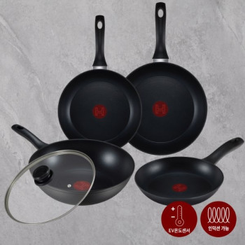 [해피콜] 센팬 IH 5종 프라이팬세트(20cm+24cm+28cm+28cm궁중+28cm 유리뚜껑)