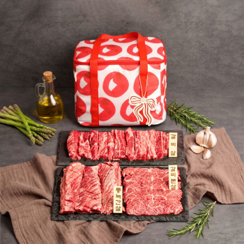 [정립한우][구이입문] 통늑간+갈비살 4종 베이직 세트 800g 선물세트