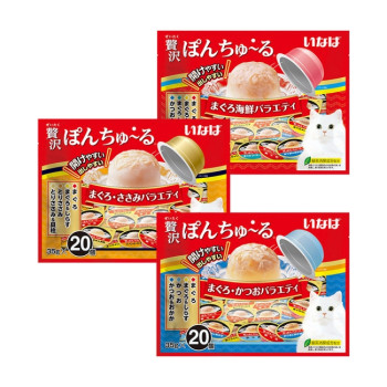 이나바 퐁츄르 버라이어티팩 35g 20p (해산물/참치/닭가슴살/가다랑어) 고양이 간식