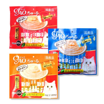 이나바 챠오츄르 믹스 14g 20p (참치/닭가슴살.해물/가다랑어/가츠오부시) 고양이 간식