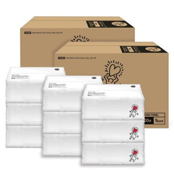 [딱! 7일 특가] 한예지 키스해링 뽑아쓰는 소프트 키친타올 100매 x 18팩