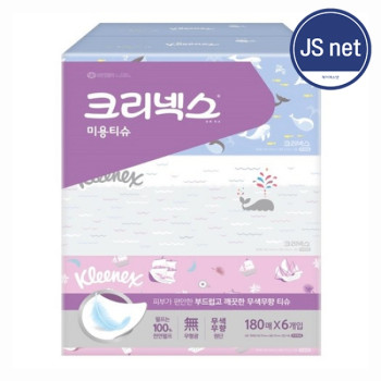 [크리넥스] 무색 무향 클래식 각티슈 미용티슈 화장지 180매*6입 - 2개