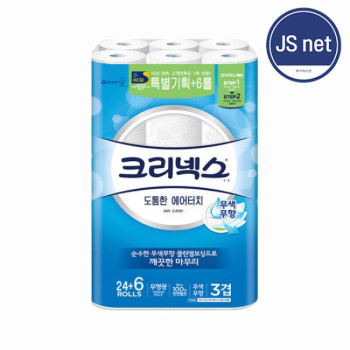 [크리넥스] 도톰한 에어터치 두루마리휴지 대용량 휴지 화장지 27m 30롤