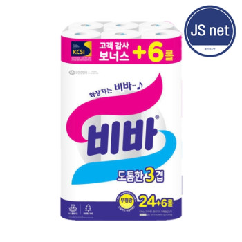 [유한킴벌리] 비바 도톰한 화장지 롤화장지 대용량 휴지 24+6롤
