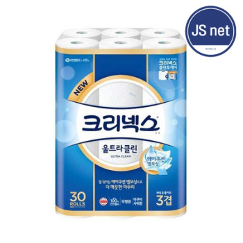 [크리넥스] 울트라클린 3겹 롤화장지 대용량 휴지 25m 30롤