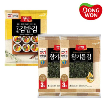 [동원] 참기름김 (5매) 6봉 (3x2)+구운김밥김 22g (10매) 1봉