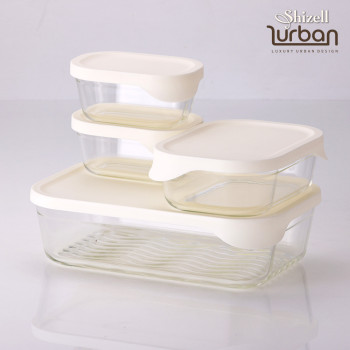 [쉬젤] 러반 오븐 내열 글라스밧드 직사각 4종세트 (2,500ml1EA+930ml1EA+370ml*2EA)