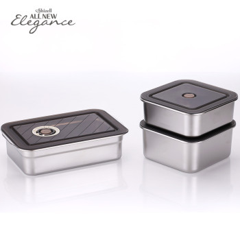 [쉬젤] 올뉴 엘레강스 밀폐 스테인레스밧드 2종세트 (2,500ml1EA+3,200ml1EA)
