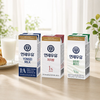연세 1급A 원유 멸균우유 190ml /비타민플러스 멸균우유 180ml /저지방 멸균우유 190ml  x 24팩