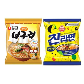 순한라면 2종세트 10봉 진라면순한맛 순한너구리 / 석수골목형