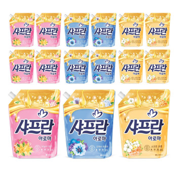 샤프란 아로마 섬유유연제 리필 2.1L X 6개 소프트코튼/바닐라핑크/프레쉬아로마