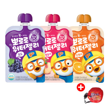 팔도 뽀로로 워터젤리 3종(오렌지+복숭아+포도) 120ml x 40개
