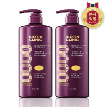 엘라스틴 비오틴클리닉 맥주효모 대용량 샴푸 1000ml X 2개/샴푸1000ml+컨디셔너1000ml 선택/택1
