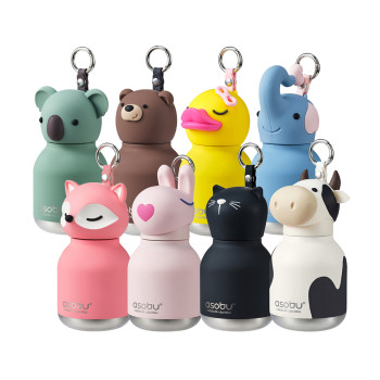 아소부 스텐 진공 보온보냉 캐릭터 키링 텀블러 200ml 미니 베스티