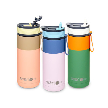 아소부 세라믹 스텐 진공 보온보냉 텀블러 600ml 아스펜 파스텔
