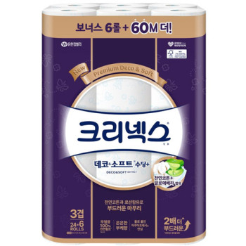 크리넥스 데코앤소프트 3겹 수딩플러스 25m 30롤