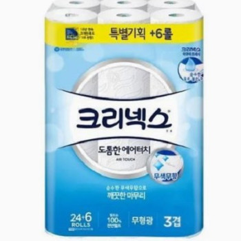 크리넥스 도톰한 에어터치 3겹 27m 30롤