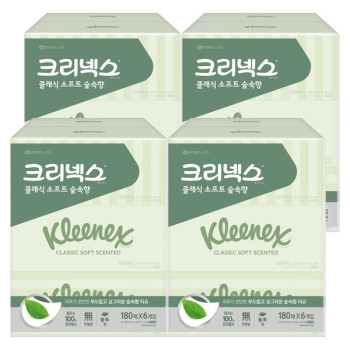 크리넥스 클래식소프트 숲속향 각티슈 180매x6입