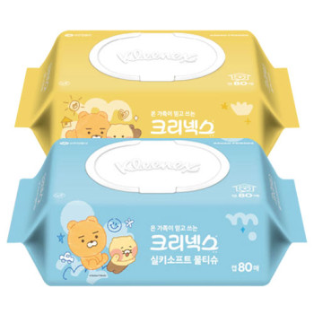 크리넥스 실키소프트 카카오 물티슈 80매 8개