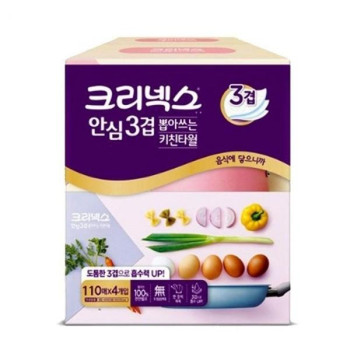 크리넥스 안심3겹 뽑아쓰는 키친타올 110매x4입