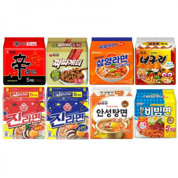 ⭐특가⭐ 인기 라면 (5개입) 8종 골라담기 (신라면/진라면/짜파게티/너구리/안성탕면/삼양라면/팔도비빔면)