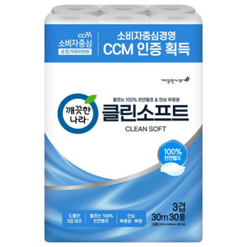 깨끗한나라 클린소프트 3겹 30m 30롤