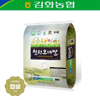 [25년 햅쌀] 철원오대쌀 20kg/상등급 김화농협