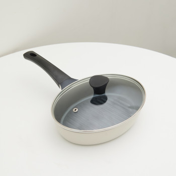 [쿠안] IH 오발 쁘띠 프라이팬 24cm (크림베이지)