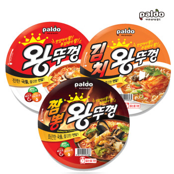 팔도 왕뚜껑 컵라면 3종 110g (왕뚜껑 6개+김치왕뚜껑 6개+짬뽕왕뚜껑 6개)