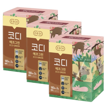 [코디] 에코그린 미용티슈 180매 3입 x 3팩